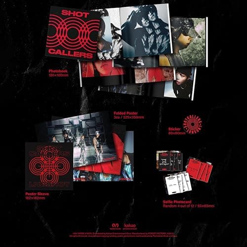 LNGSHOT - SHOT CALLERS 1st EP Album Standard Ver. Case Box R + Photobook + Folded Poster + Sticker Official K-POP Sealed Album thumbnail 3