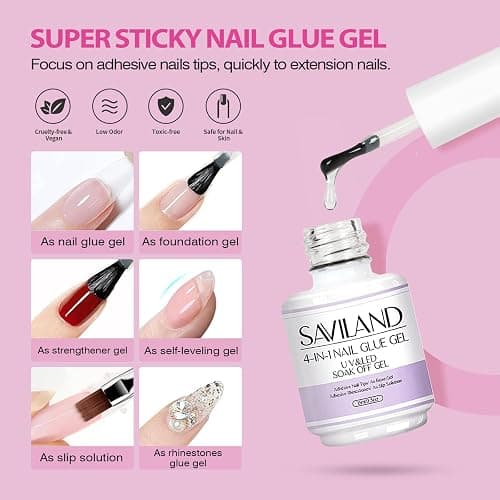 SAVILAND Almond Gel Nail Kit: Nail Drill Kit U V Lamp for Nails 500PCS Almond Nail Tips Gel Nail X Kits Nail Glue Easy Use Manicure Tool Extension Set DIY At Home Salon Gift for Women thumbnail 6