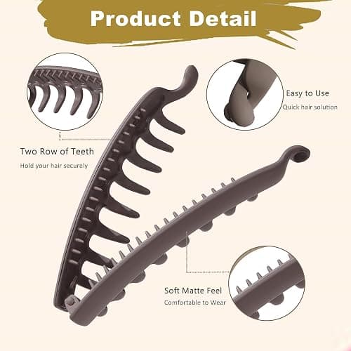 6 Pack 5 Inch Banana Hair Clips for Women Thin Fine Thick Hair,Strong Banana Claw Clips for Hair thumbnail 5