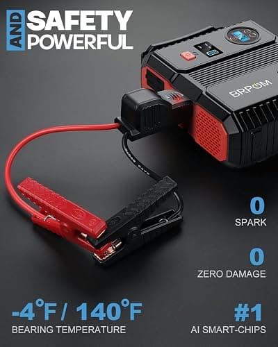Car Jump Starter with Air Compressor, 150PSI 8000A Peak 24000mah (Up to All Gas or 8.0L Diesel Engine, 50 Times) Portable Jump Starter 12V Auto Battery Jump Pack QC 3.0 with 160W DC Out thumbnail 6