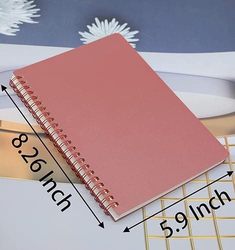 Yansanido Spiral Notebook, 4 Pcs 4 Color A5 Size Thick Plastic Hardcover 8mm Ruled Paper 80 Sheets (160 Pages) Journal for School and Office Supplies (4 Pcs A5) thumbnail 3