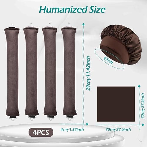 6 Stück Heatless Curls Band,GeeRic Heatless Curls Band mit Satin-Haartuch und Duschhaube Lockenwickler Heatless Curls für Alle Haartypen thumbnail 2