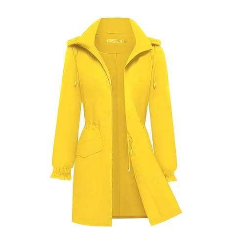 Bloggerlove Women Rain Jacket Waterproof Raincoat with Hood Lightweight Outdoor Windbreaker - Image 1