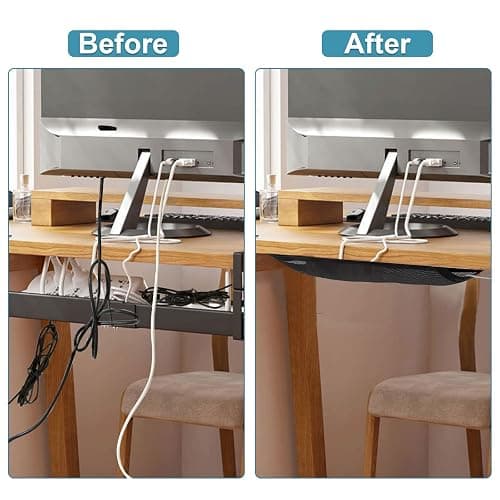 Cevicant Cable Management Mesh Under Desk Kit, Privacy Net, 36PCS Table Flexible Wire Organizer, Extra Large Capacity Kit Desk, 27 x 10 Inches thumbnail 3