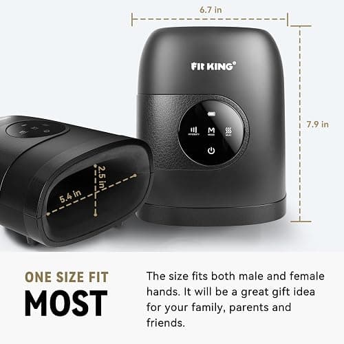 FIT KING Hand Massager with Heat for Hand Massage and Arthritis Carpal Tunnel Finger Numbness Relief - Cordless & Portable & Touch Screen - Birthday Gifts for Women Men Parents thumbnail 5