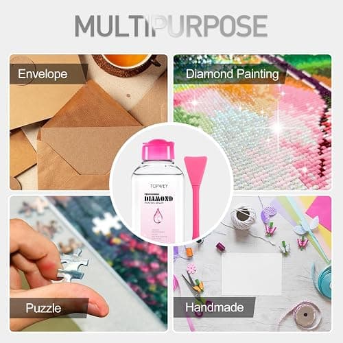 Diamond Painting Sealer, Topwey Diamond Painting Adhesive with Applicator Helps retain Your Diamond Sparkle, Also Applicable to Puzzles for Adults (125 ML 4.4 Fl Oz) thumbnail 5