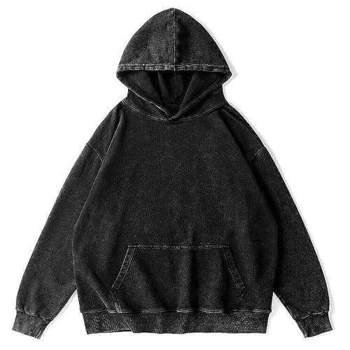 Wrenpies Oversized Vintage Hoodie for Women Cotton Loose Fit Baggy Hooded Sweatshirt Trendy Basic Acid Wash Pullover Top - Image 1