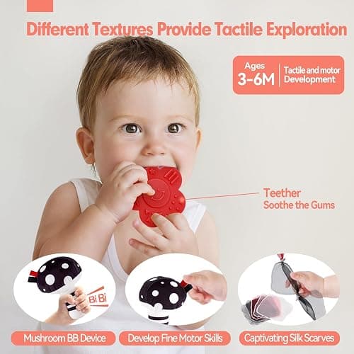 hahaland Juguetes Bebes 0-3 Meses - Blanco y Negro Sensorial Juguetes para Bebes 0 3 6 Meses, Tummy Time Juegos de Estimulación Regalos Bebe 0-6 Meses 30 Piezas Set thumbnail 5