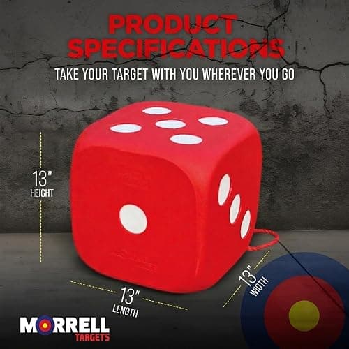 Morrell High Roller Foam Archery Target, 6-Sided Cube w/ 21 Bullseyes and Carry Handle - Portable Backyard Target for Broadheads, Field Points, Compound Bows and Crossbows thumbnail 3