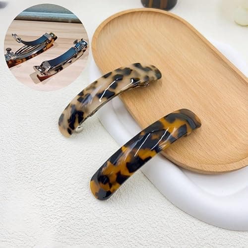 6pcs gold barrettes for women Metal Flat Hair Clips Tortoise Retro French Clips Gold Hair Barrettes Snap Hair Clips for Women Lady thumbnail 5
