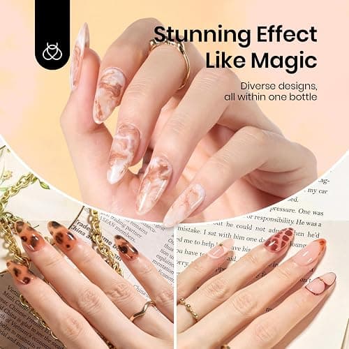 Beetles Blooming Gel: 2 Pcs 15ml Clear Uv Led Christmas Blooming Gel Nail Polish for Spreading Effect Blossom Marble Natural Stone Watercolor Floral Print Soak off Nail Diy Design thumbnail 2