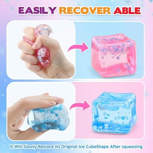 Chridark Ice Cube Fidget Toy for All Ages: 4 Pcs Sensory Squishy Fidget Toys, Square Stress Balls, Classroom Prizes, Anxiety Relief Stress Cube Gift for Kids Teens Adults thumbnail 5