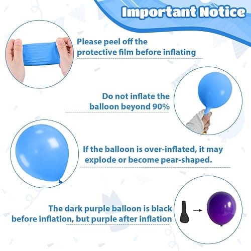 Purple and Blue Galaxy Balloons, 12 Inch Metallic Blue Dark Purple Blue Black Confetti Balloons for Galaxy Party Baby Shower Engagement Party Decorations thumbnail 4