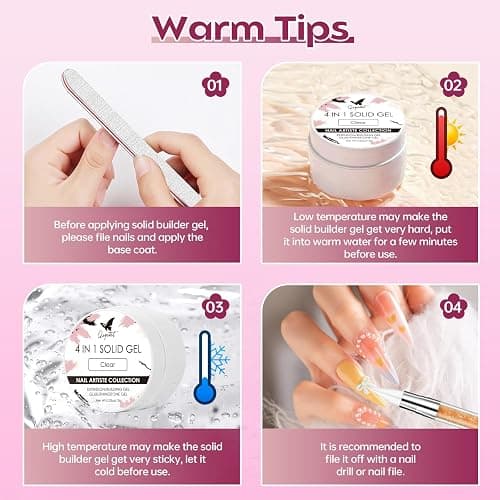 Solid Builder Gel for Nails 15g Clear Non-Sticky Molding Sculpting Gel | UV LED Soak Off 3D Nail Art Carving Building with Sculpture Pen Nail Art Tools Set thumbnail 7