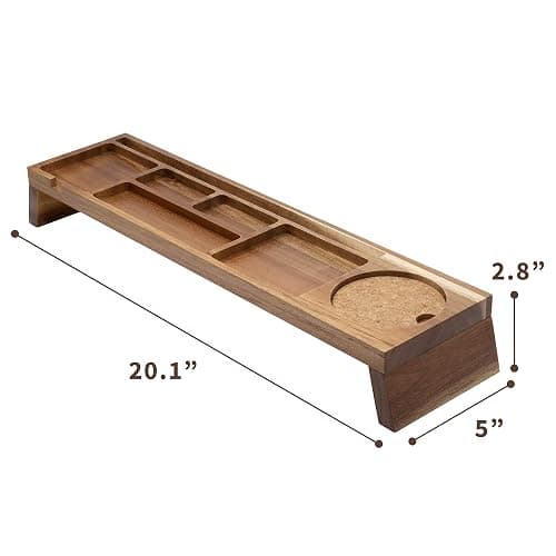 NAUMOO Natural Wood Desk Organizer - Multi-Compartment Wooden Organizers for Home, Office, Cubicle Accessories - Table Caddy for Desktop and Workspace - Pencil Storage Tray thumbnail 3