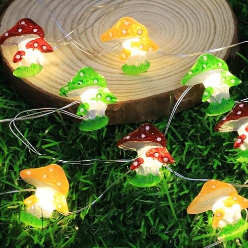 Curyidy Mushroom Fairy Lights 30 LED Copper String Lights with Remote Control & Battery Operated 3 Colors Cute Mushroom Novelty Decorative Lights for Bedroom, Home, Wall,Christmas Decor - Image 1
