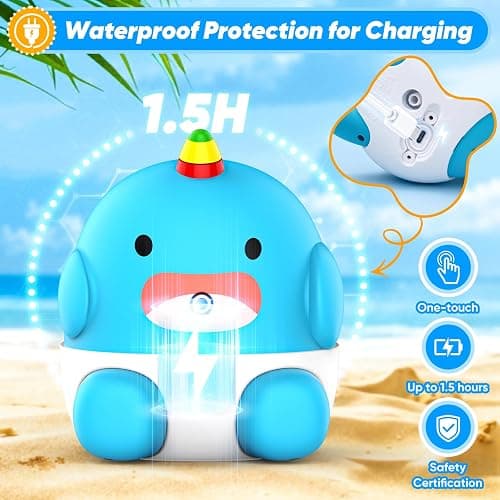 Water Table Pump Continuous Flow,Rechargeable Unicorn Toys Whale Pump,Battery Powered Water Pump Toy,Outdoor Water Play Table Accessories for Kids & Toddlers,Compatible with Step 2 thumbnail 4