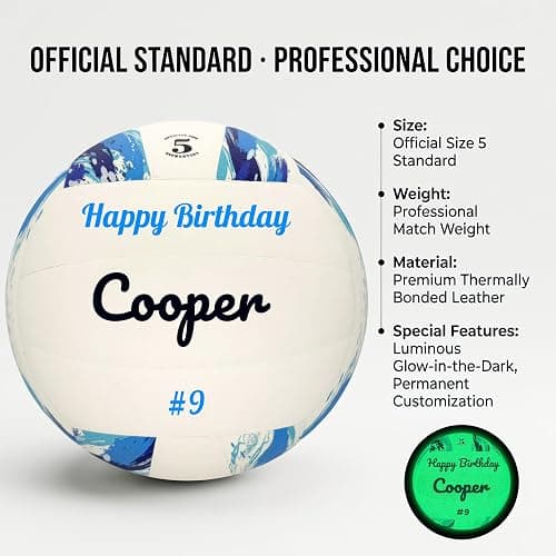 Custom Volleyball with Name - Glow in the Dark Personalized Gifts - Size 5 thumbnail 5