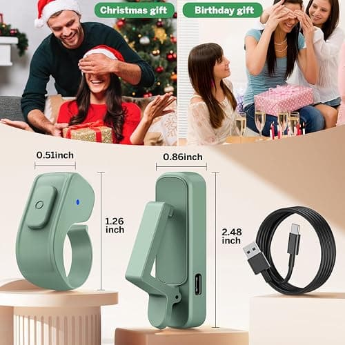 Page Turner Ring for Kindle,Remote Control for iPhone iPad Android Tablets E-Readers,Clicker Page Turner for Kindle Accessories for Camera Video Record&Shutter Selfie (Green) thumbnail 8