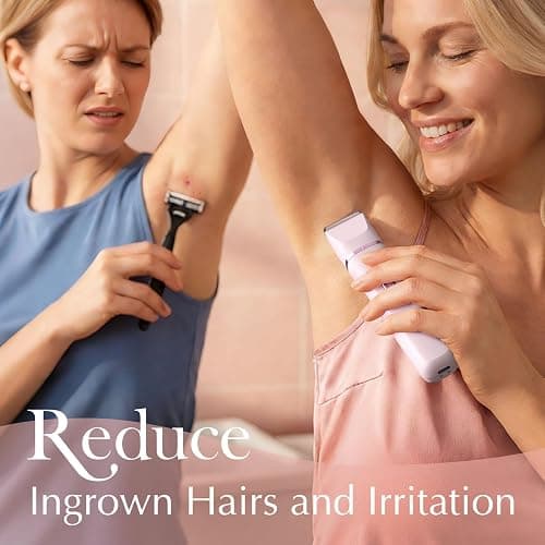 Risina Bikini Trimmer for Women - Painless Electric Razors for Silk Skin,Cordless Body Shaver with Ceramic Blade, Replaceable Lady Razor, IPX7 Waterproof & Easy Cleaning, Birthday Gifts for Women thumbnail 4