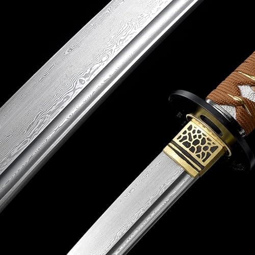 Handmade Katana,Japanese Samurai Sword Katana,1040/1060/1095 Damascus Steel,T10 High Carbon Steel Clay Tempered,Full Tang thumbnail 3