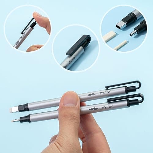 Mr. Pen- Pen Style Eraser, 2 Pack, Square & Round Tip, Eraser Pen Eraser, Pencil Erasers, Eraser Pencil thumbnail 7