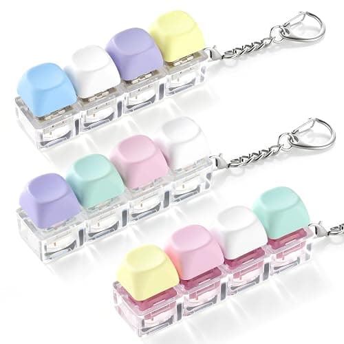 3 Pack Keyboard Fidget Toy – Clicky, Creamy & Silent Stress Relief Fidget Clicker Keychain – Quiet Fidget Toys for Adults, Boost Focus & Calm Anxiety at Work, Travel – Ideal Stress-Relief Gift - Image 1