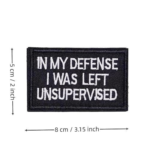 in My Defense I was Left Unsupervised Patch, Funny Military Morale Patches, Meme Patch, Mello Patch, Hook and Loop, Sew On Emblem Fastener for Tactical Backpack, Murph, Vests, Jeans, Hats, Helmets thumbnail 2
