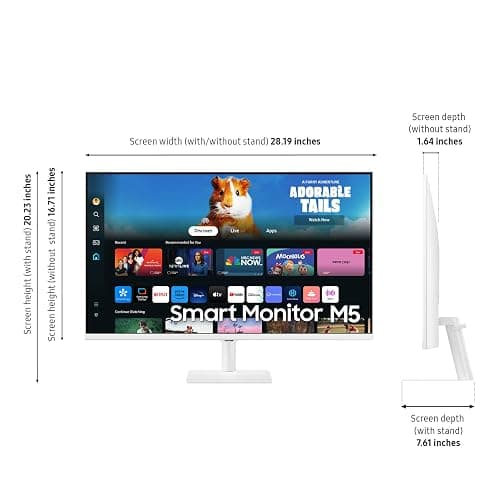 SAMSUNG 32-Inch M5 (M50D) Series FHD Smart Monitor with Streaming TV, Speakers, HDR10, Gaming Hub, Multiple Ports, Workout Tracker, Vision Accessibility Tools, LS32DM501ENXZA, 2024 thumbnail 3