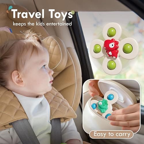 ALASOU Suction Cup Spinner Airplane Travel Toys for 1 Year Old Boy Girl | Spinning Top 12 18 Months,1 2 Year Old Boy Birthday Gift,Baby Bath Toy for Kids Ages 1-3,Sensory Toy for Infant Toddlers thumbnail 7