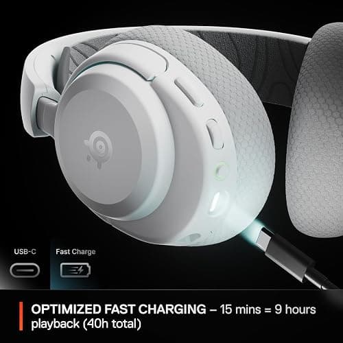 SteelSeries Arctis Nova 3X Wireless Multi-Platform Gaming Headset — Mobile App Control — 40 HR Battery — Neodymium Magnetic Drivers — 2.4GHz/Bluetooth — Xbox, PS5, PC, Switch, Mobile — White thumbnail 4