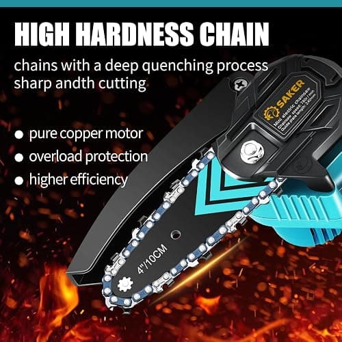Saker Mini Chainsaw,Portable Electric Chainsaws Cordless,Handheld Chain Saw Pruning Shears Chain Saws for Tree Branches,Courtyard,Household and Garden,Christmas Gifts for Men Dad Husband Women thumbnail 2
