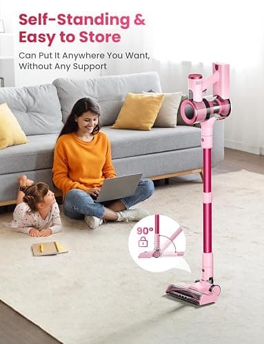 Dzaki Cordless Vacuum Cleaner, Stick Vacuum with Smart LED Display, 50KPA 55Mins Vacuum Cleaners for Home, Powerful Suction, Anti-Tangled Lightweight Rechargeable Vac for Pet Hair, Carpet, Hard Floor thumbnail 9