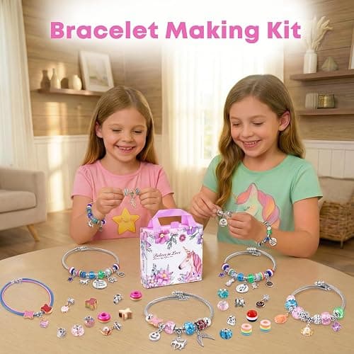 COO&KOO Girls Charm Bracelet Making Kit: Unicorn Jewelry Making Kit Gifts Crafts for Girl 8-12 A Perfect Girls Toy for Ages 6 7 8 9 10 Girl That Imagination Self-Expression and Inspires Creativity thumbnail 3