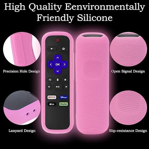 Gavyqier Silicone Protective Controller Cover fits for Roku TV Voice Remote | Element Roku | Westinghouse Roku TV Controller Cover,Glow in The Dark thumbnail 3