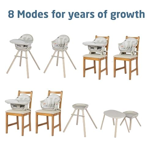 Maxi-Cosi Moa 8-in-1 High Chairs for Babies and Toddlers, Machine Washable Infant High Chair, Compact, Convertible High Chair Lightweight Design, Classic Oat - Image 1