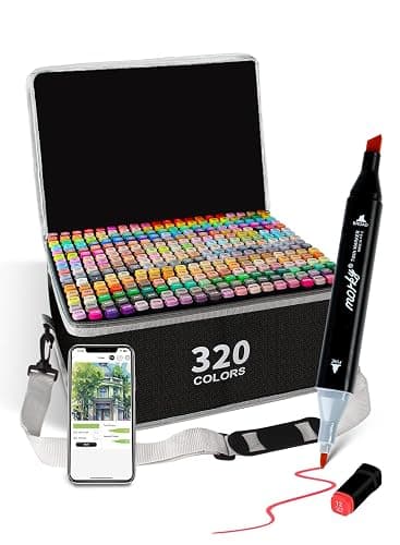 Brled 320 Colors Alcohol Markers with Free App, Chisel & Fine Tip Alcohol-Based Marker Set for Adults, Dual Tip Artist Markers for Drawing, Coloring Illustration, Painting and Great Gift Idea - Image 1