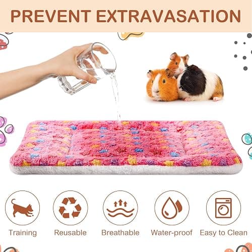 Haull 4 Pcs Waterproof Guinea Pig Bedding Winter Guinea Pig Bed Plush Cage Liners Soft Dog Cat Mat Reversible Winter Cozy Animal Pee Pad Hamster Bed Mat for Bunny(Star,13 x 10 Inch) thumbnail 2