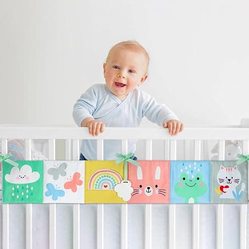 OKOOKO Black and White Baby Book High Contrast Baby Toy 0-6 Months Baby Soft Book Tummy Time Toy Crib Stroller Toy Montessori Sensory Toy Early Education for 0-6 6-12 Months Newborn Baby Infant - Rainbow thumbnail 7