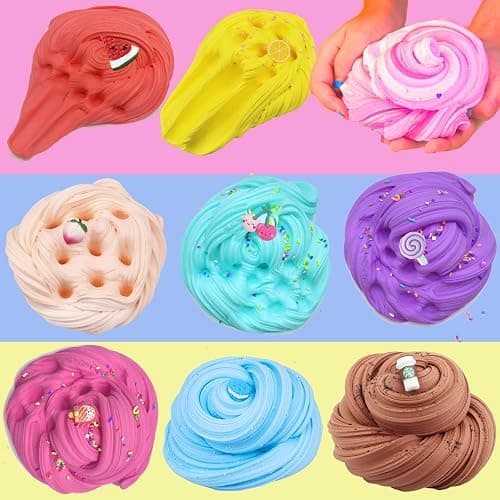 HFCHUPIN Butter Slime Kit for Girls and Boys 11pack with Scent,Stretchy and Non-Sticky,Stress Relief Fidget Toy,Birthday Gift and Party Favors Easter Basket Stuffers Christmas Party Supplies thumbnail 3