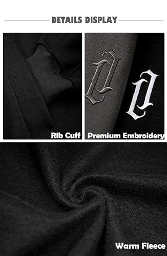 Eocicvvi Fleece Hoodies for Men Cowl Neck Sweatshirts Casual Pullover Fall Winter Loose Fit Tops with Embroidery thumbnail 5