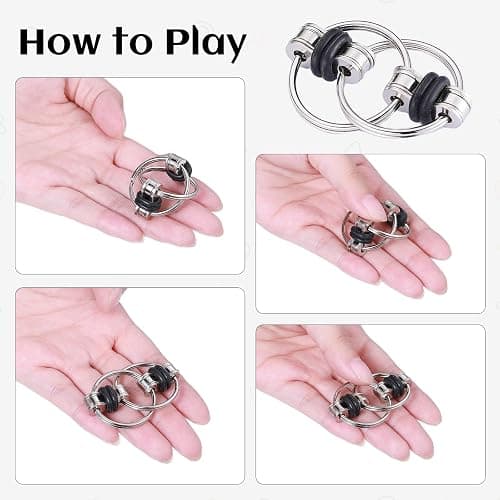 8Pcs Sensory Fidget Toys with Fidget Spinner Anxiety Toy Acupressure Rings Bike Chain Marble Mesh and Flippy Chain Desk Fidgets Quiet Toys for Autism,Easter Toys for Teens Adults Boys & Girls thumbnail 5