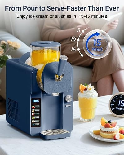 Slush Machine & Ice Cream Maker Machine 2-IN-1, for Smoothies, Margarita | 6 Modes for Smoothies, Milkshakes, Margarita, and Ice Cream, Double-Layer Tank, With Ice Cream Cone Holder, Home Use thumbnail 6