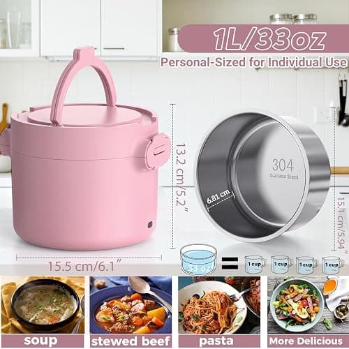 CDBEEE Electric Lunch Box, 33oz Portable Food Warmer for Warming Meals | 100W Fast Heating, 12V/24V/110V Lunch Warmer for Work,Car,Travel, Spill-Free, Dishwasher-Safe, Gifts for Women/Men thumbnail 2