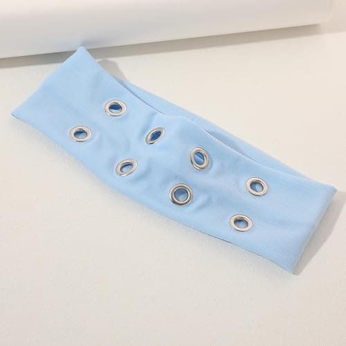 Weazppre Grunge Punk 6pcs Solid Color Metallic Punk Y2K Edgy Sporty Headbands, Suitable For Daily Life, Street Dance, Outdoor Activities thumbnail 7