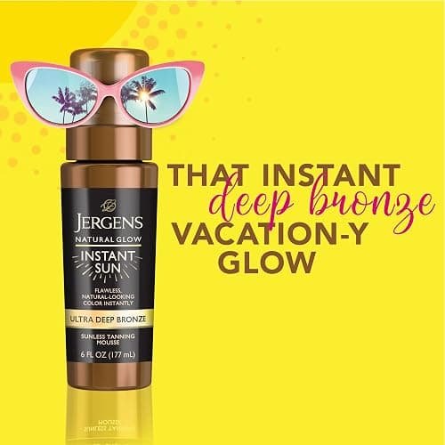Jergens Natural Glow Instant Sun Body Mousse, Self Tanner for Ultra Deep Bronze Tan, Sunless Tanning Body Bronzer, Natural Looking Fake Tan, 6 Oz thumbnail 2