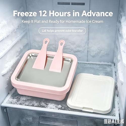 Instant Ice Cream Maker,Rolled Ice Cream Maker, Soft Serve Ice Cream maker,Perfect for Frozen Yogurt, and More! Food grade stainless steel ice cream roll machine for home us (Pink) thumbnail 4