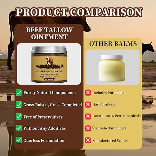 Oebitor Beef Tallow for Skin, Tallow and Honey Balm, Facial Moisturizer Cream, 100% Organic Grass Fed Whipped Beef Tallow Balm Deeply Moisturizing for Face & Body, Suitable For All Skin Types(3.53oz) thumbnail 6