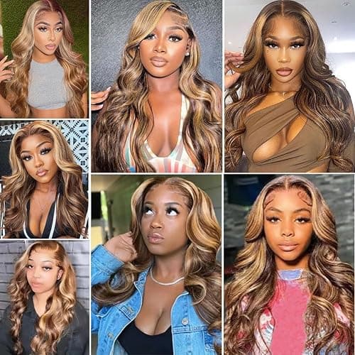 Honey Blonde Highlight Human Hair Bundles 100% Unprocessed Brazilian Virgin Hair Ombre Highlight Body Wave 3 Bundles Human Hair Weft Extensions Piano Color thumbnail 6