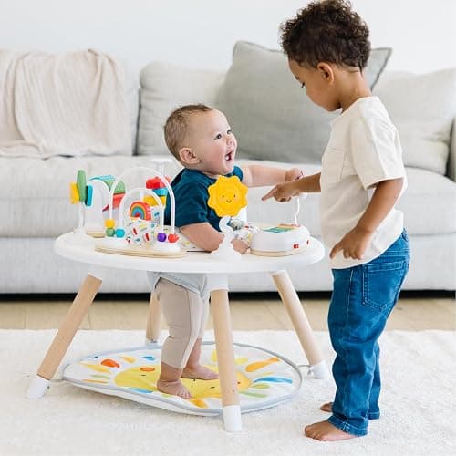 Move2Play 4-in-1 Baby Activity Center | Montessori-Inspired Design | 8 Interactive Toys | Tummy Time, Exersaucer & Toddler Table | Shower Gift | Essential | Must Have for 3, 6, 12 Month Old (Sun) thumbnail 2